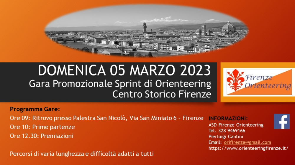 Gara Promozionale Sprint nel Centro Storico di Firenze - 05 Marzo 2023